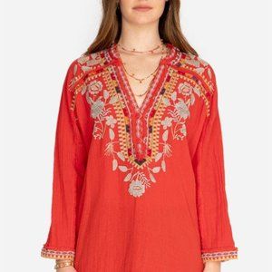 Johnny Was Clayton "Lava" Embroidered Top NWT Sz L